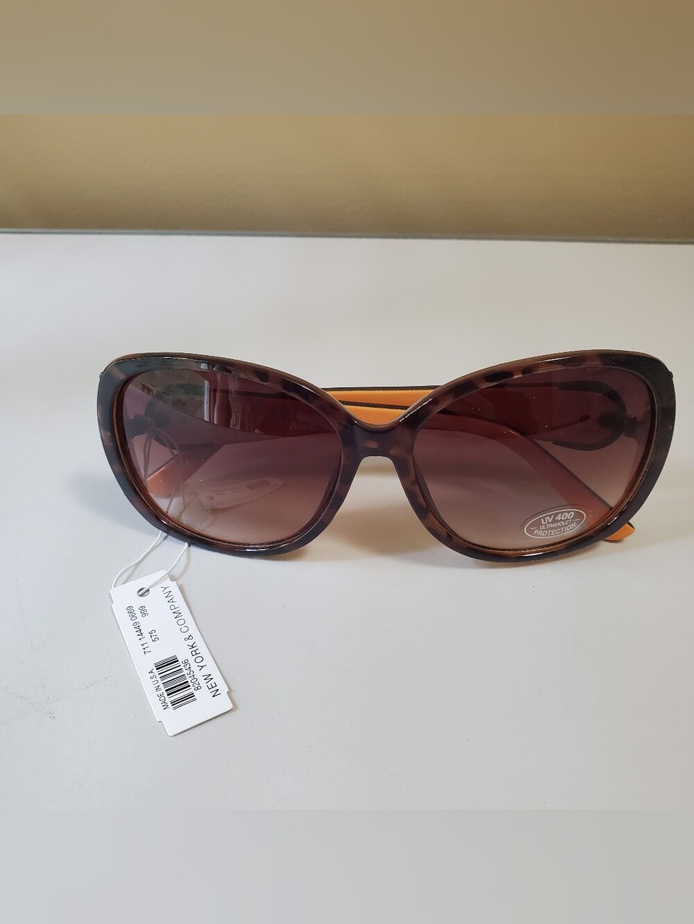 New York & Company Oversized Sunglasses Tortoise Shell UV400 NWT
